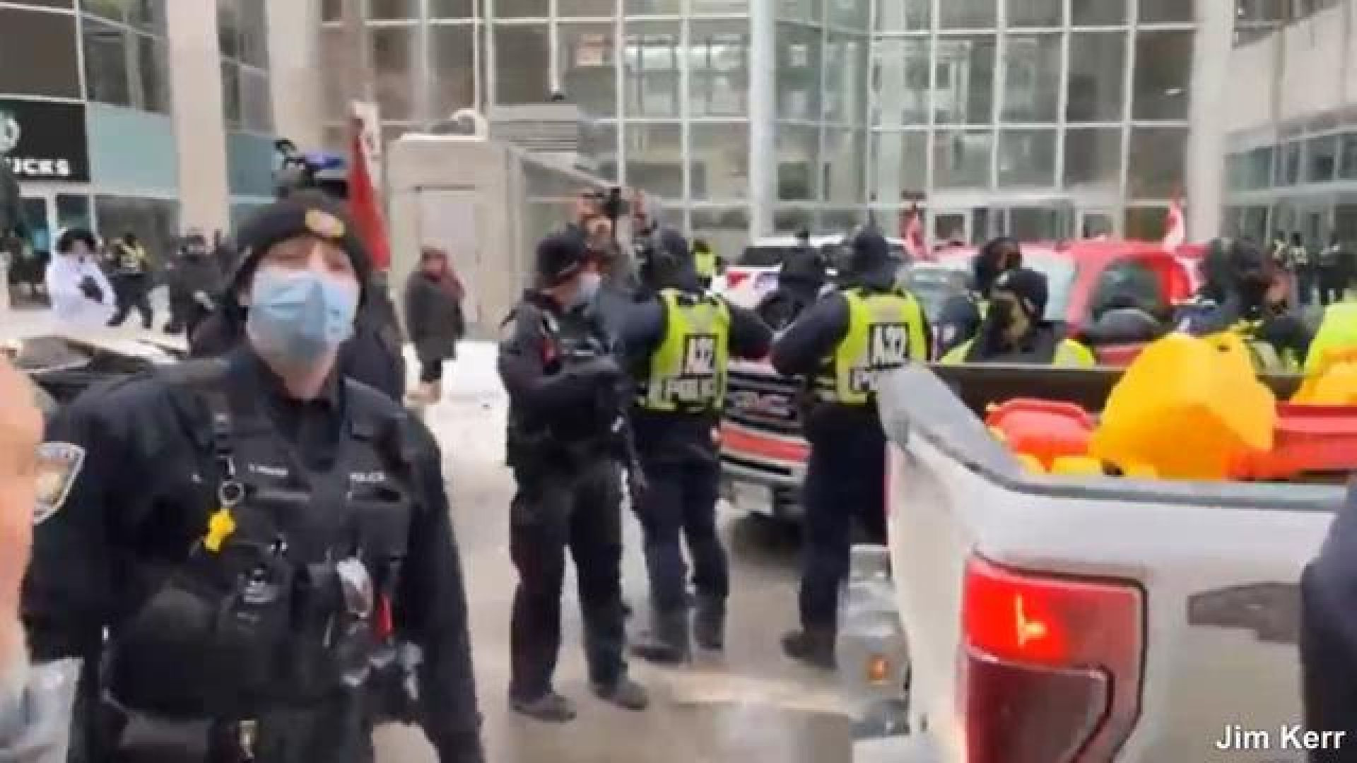 ⁣GESTAPO AGAIN OTTAWA POLICE STEAL TRUCKERS FUELJERRYCANS FEB9TH